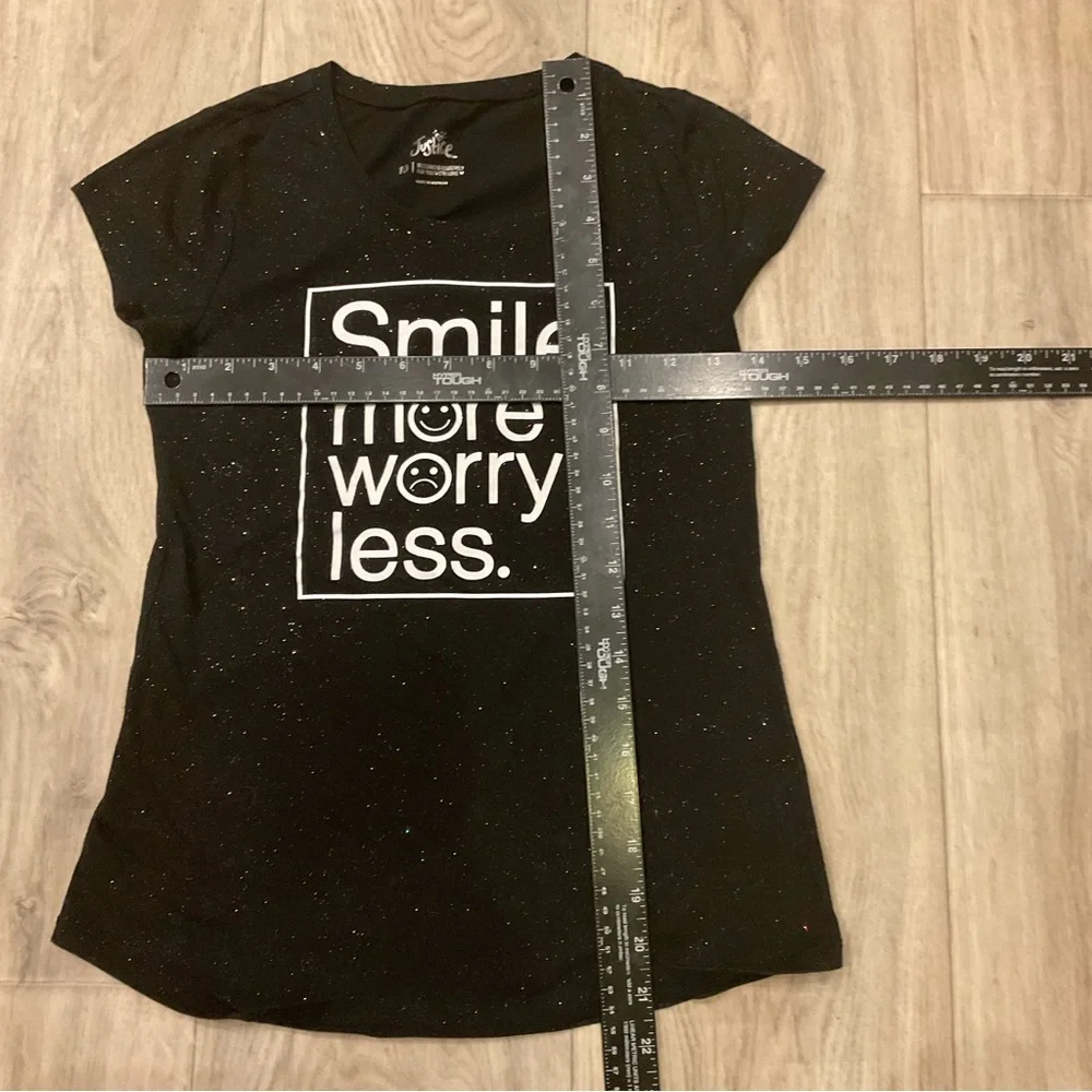 Lot of 2 Gap, Justice T shirt and tank Top Sparkly Black & Dark Blue Size 10
